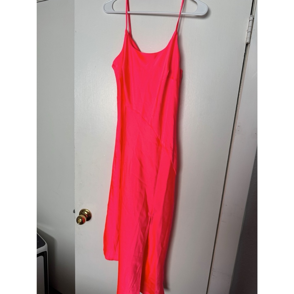A New Day Target Women's Asymmetrical Midi Slip Dress Brand New Hot Pink